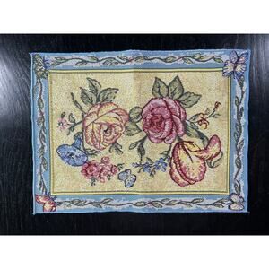Vintage- Tapestry Placemats- Set of Two Roses, cottagecore, fairy butterflies